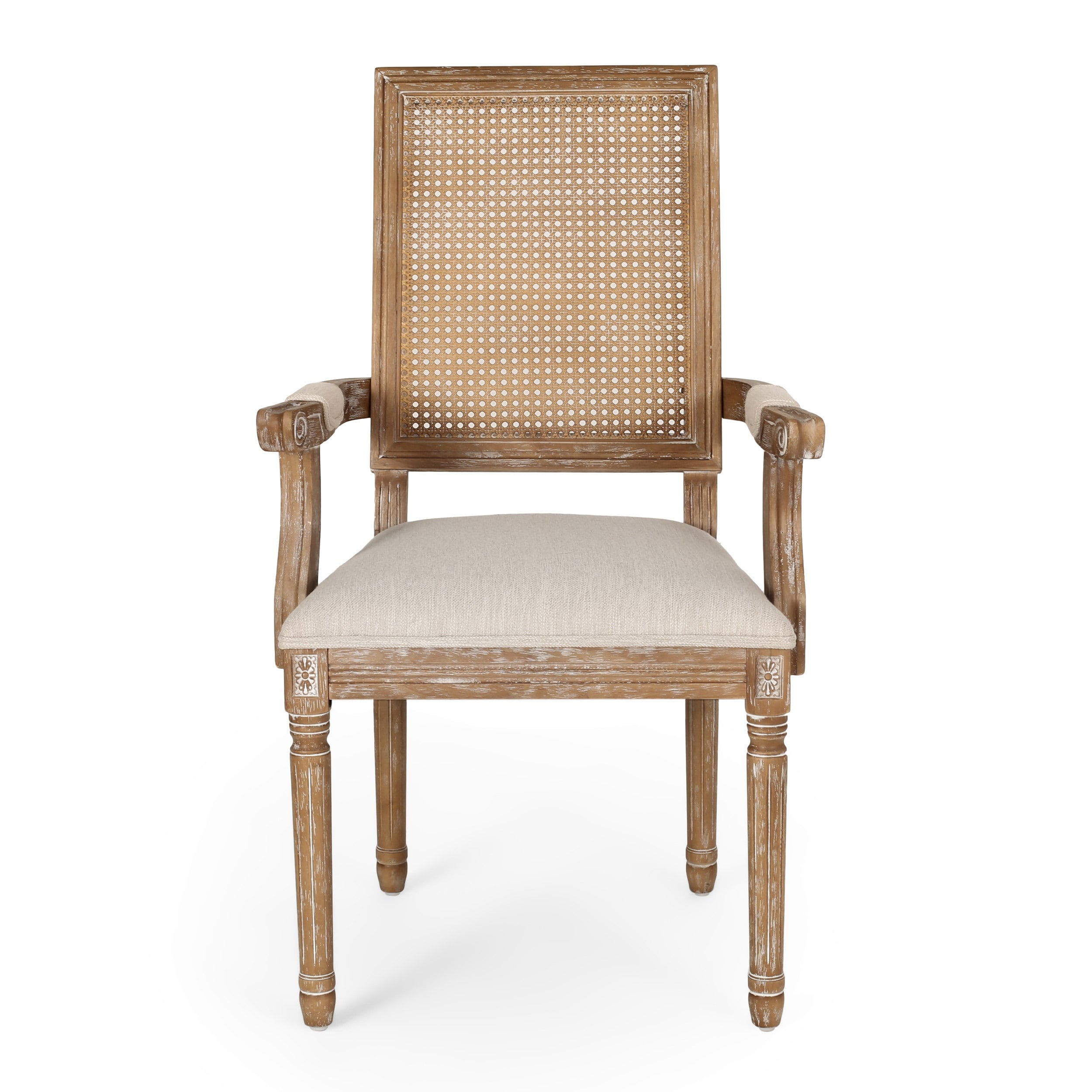 Maria Wood and Cane Upholstered Dining Chair by Christopher Knight Home - 23.75