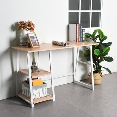 Global Pronex Wooden Desk with 2 Storage Racks