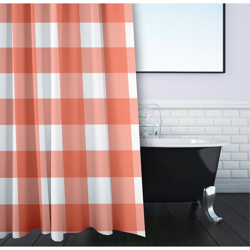 Gingham Plaid Shower Curtain