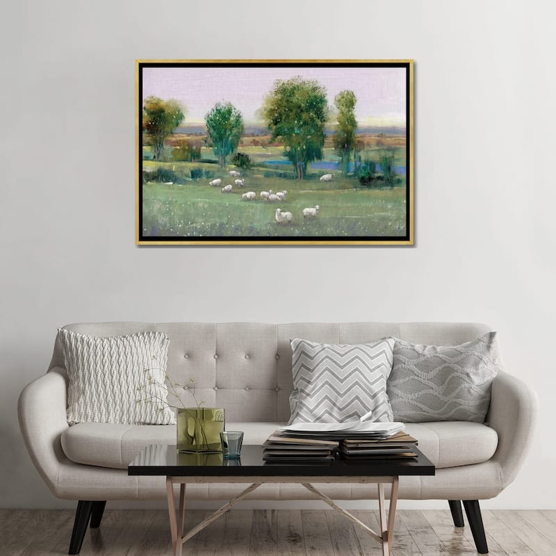 iCanvas "Field Of Sheep I" by Tim OToole Framed Canvas Print