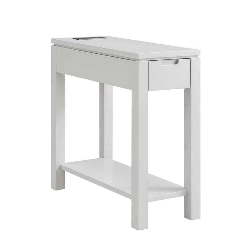 Leick Home Charging Cade Wood Side Table with Drawer