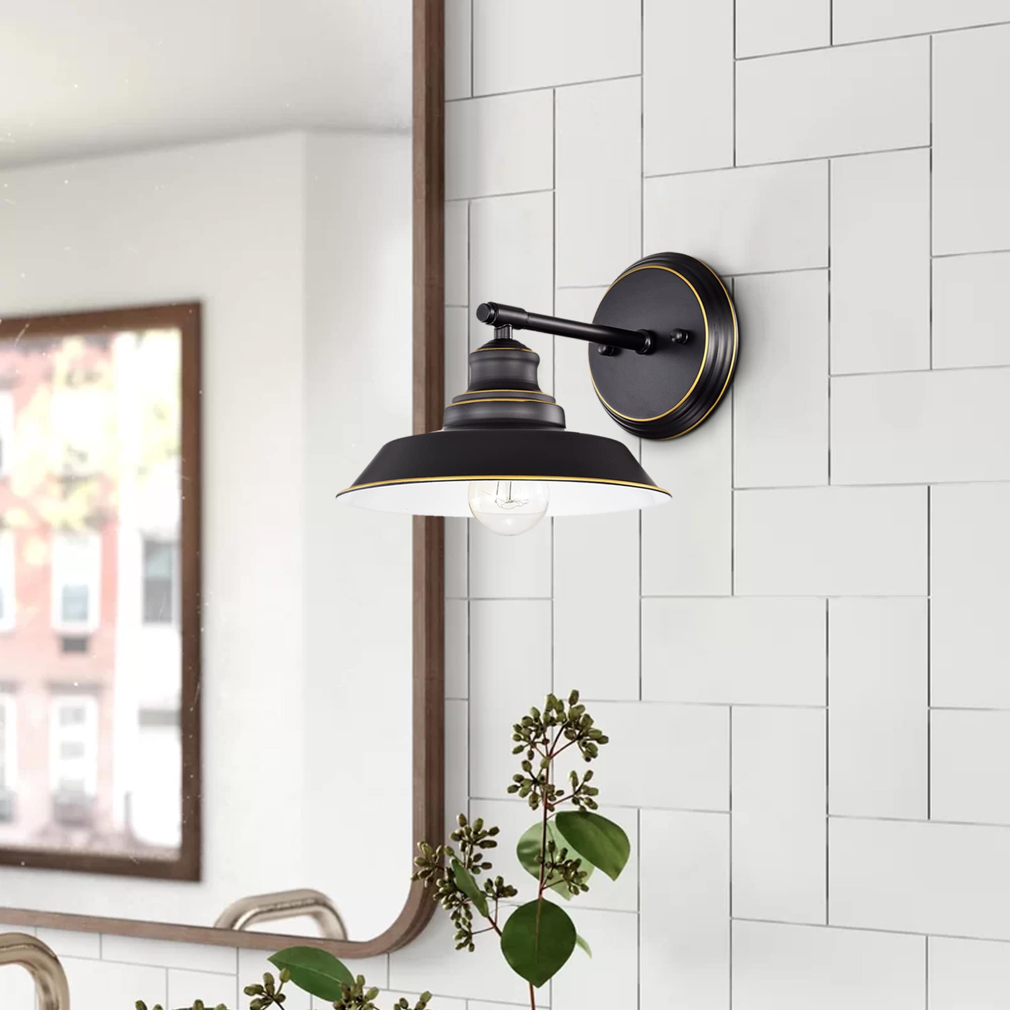 1 Light Farmhouse Style Indoor Wall Lamp, Oil-Coated Bronze Finish -  11*8.75 - Bed Bath \u0026 Beyond - 34077614, image size:2000x2000