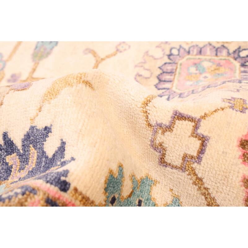 ECARPETGALLERY Hand-knotted Modern Oushak Cream Wool Rug - 7'11 x 10'0