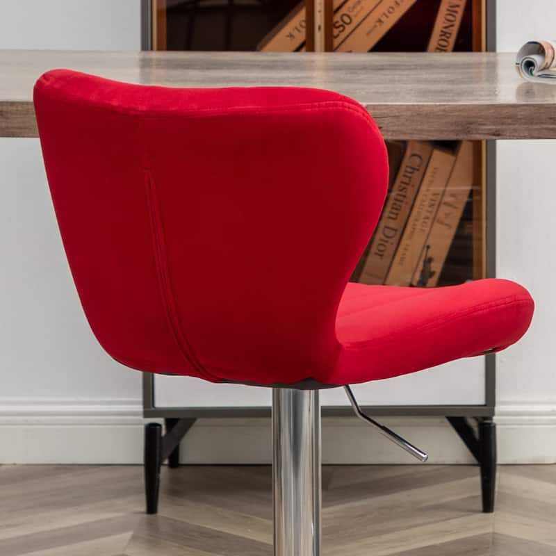 Roundhill Furniture Ellston Upholstered Adjustable Swivel Barstools, Set of 2
