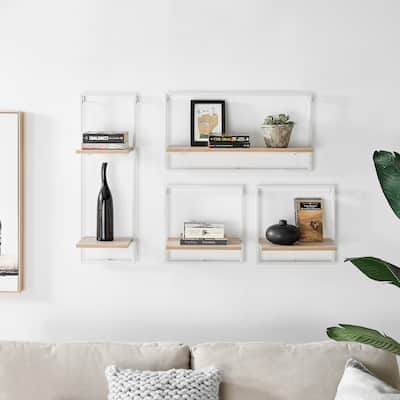 Danya B Framed Wall Art 4-Piece Modern Shelf Set
