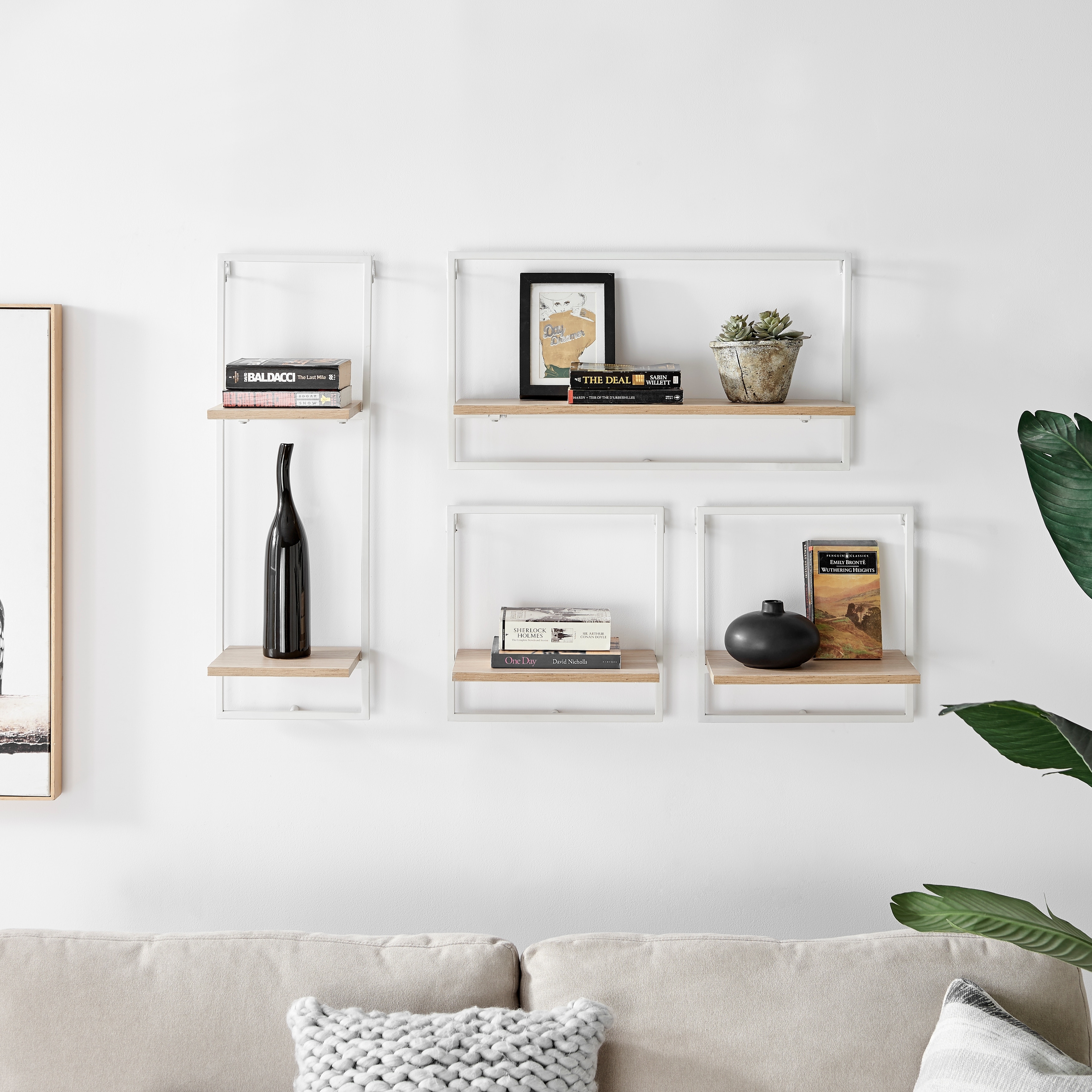 Danya B Framed Wall Art 4-Piece Modern Shelf Set