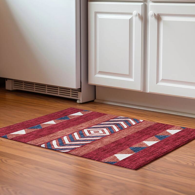 Premium Washable Super Soft Southwest Ombre Mayfield Rug - Red - 1'8" x 2'6"