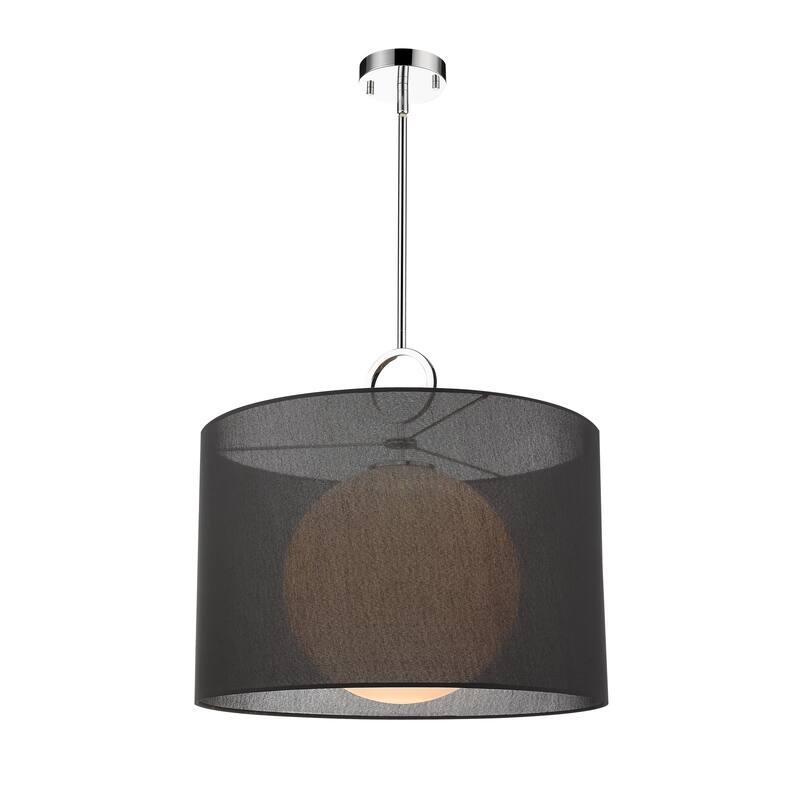 Arosia 1 Light 24 inch Chrome + Black Pendant Light