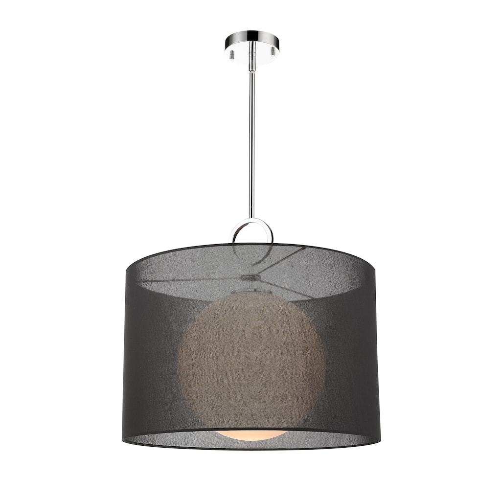 Arosia 1 Light 24 inch Chrome + Black Pendant Light
