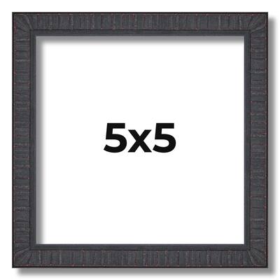 5x5 Frame Brown Solid Wood Picture Frame Includes UV Acrylic