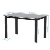 Modern tempered glass black dining table - Bed Bath & Beyond - 36741883