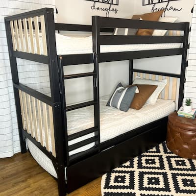 Scandinavian Twin Over Twin Bunk Bed With Twin-Size Trundle