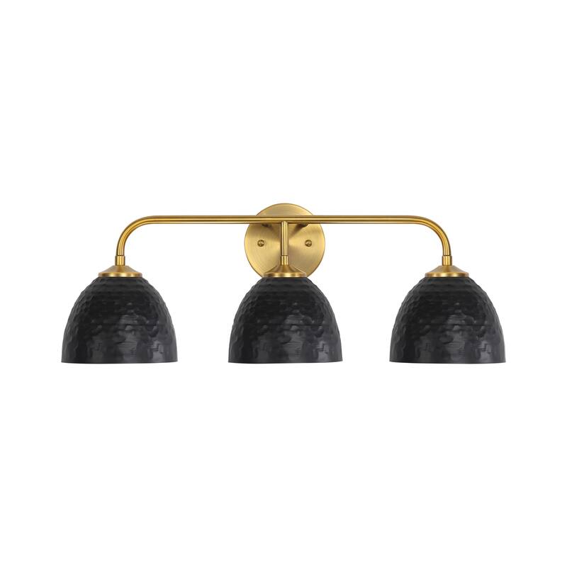 Golden Lighting Shepard 3-light Vanity in Modern Brass and Matte Black shade