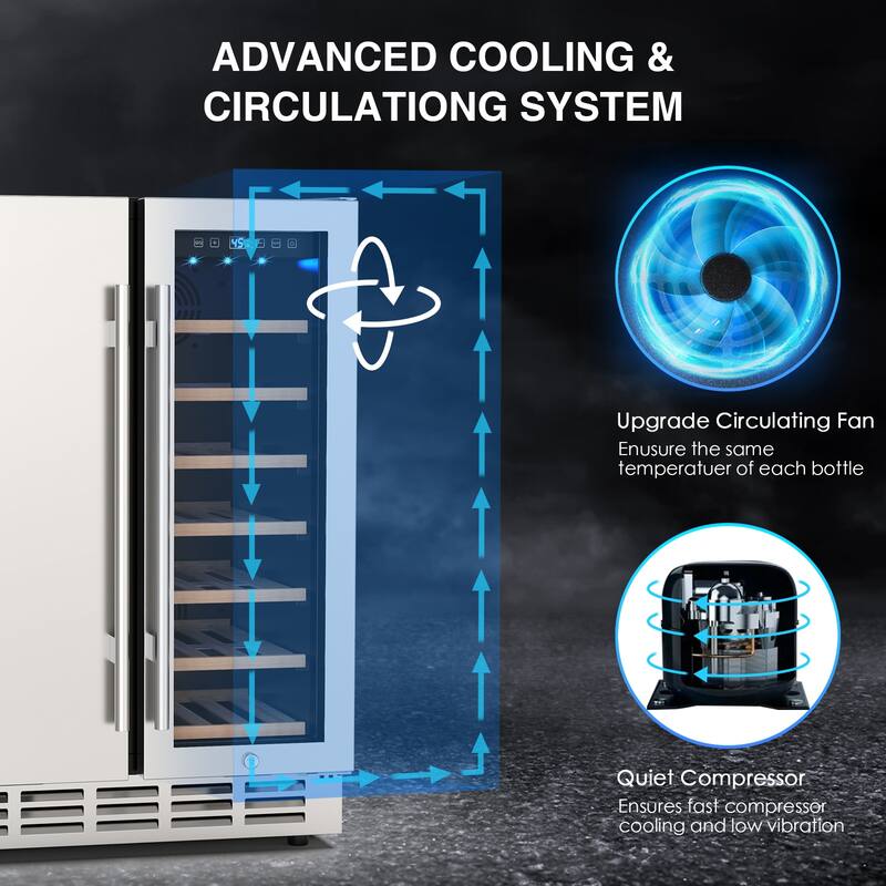 24 Inch Beverage Refrigerator, Built-in/Freestanding Wine Beverage Cooler, Under Counter Beer Fridge