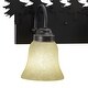 preview thumbnail 10 of 10, Bozeman 3-Light 24.75 in. W Burnished Bronze Rustic Cabin Bathroom Vanity Lighting Fixture, Amber Flake Glass Shade, Bear, Trees