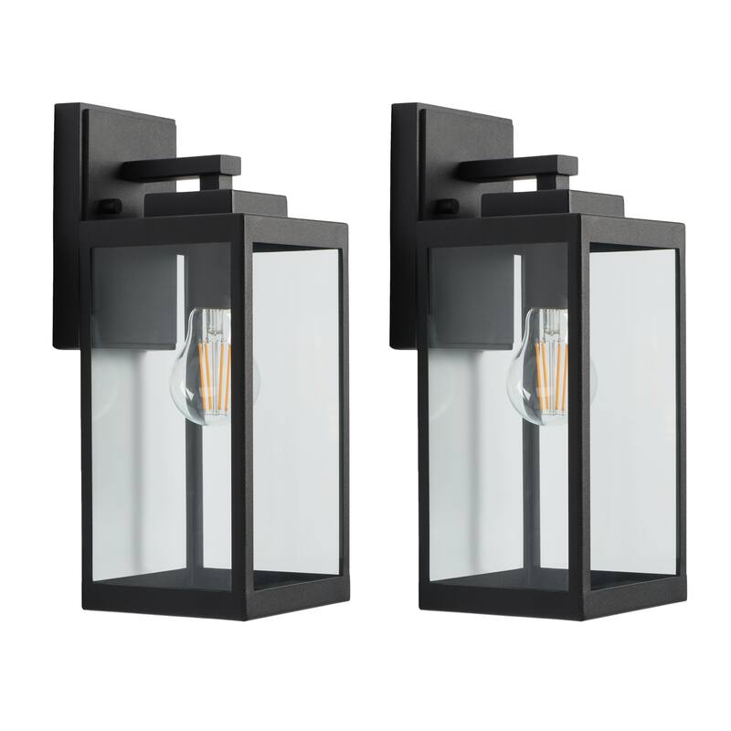 SAFAVIEH Lighting Memnuna 6" Outdoor Sconce (Set of 2) - 6" x 5" x 13" - withD/H - 6Wx5Dx13H