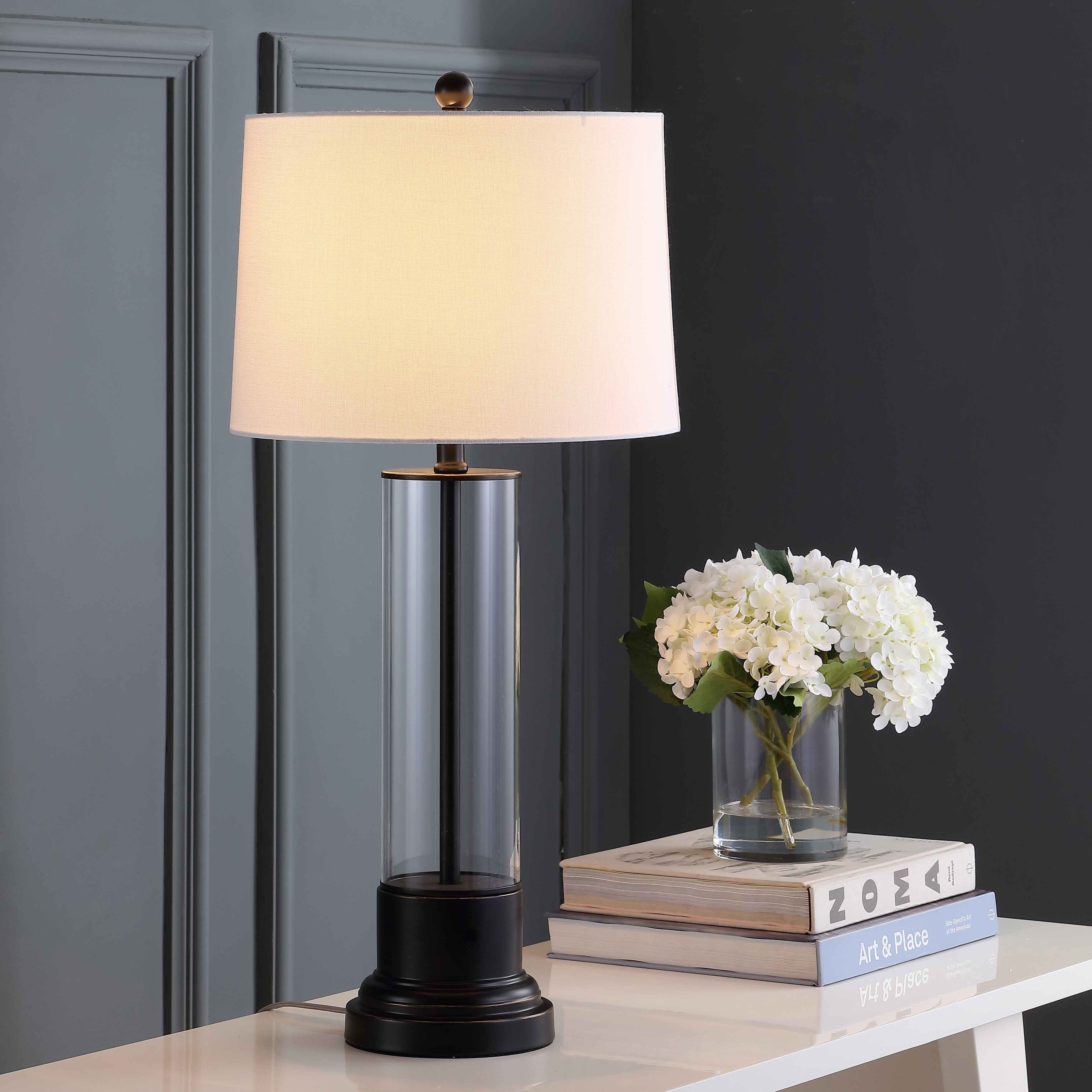 SAFAVIEH Lighting Tamta 31-inch Black LED Table Lamp (Set of 2) - 14"x14"x30.5" - 14Wx14Dx31H
