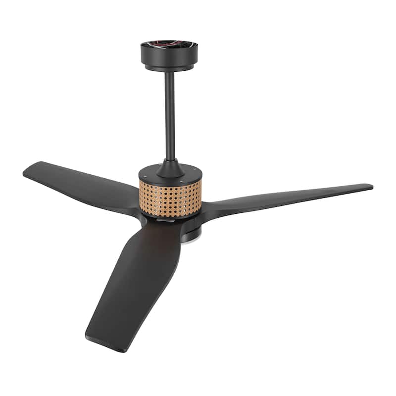 MLiAN 52 In. 3 Solid Wood Indoor Ceiling Fan with Light Kit - 52"