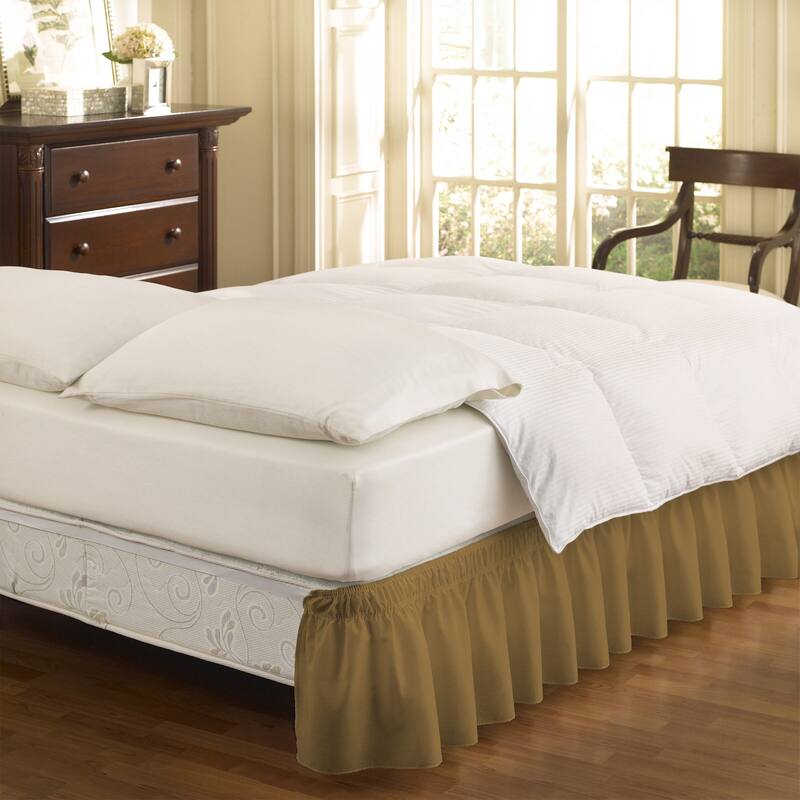 EasyFit Wrap Around Solid Ruffled Bed Skirt