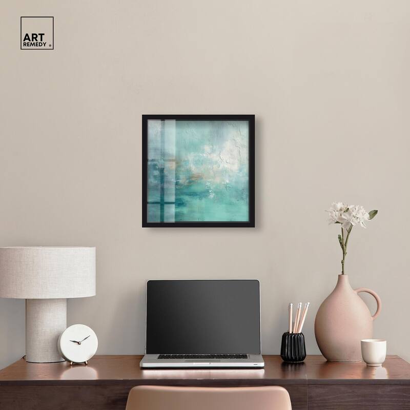 Green Blue I Shadowbox by Art Remedy
