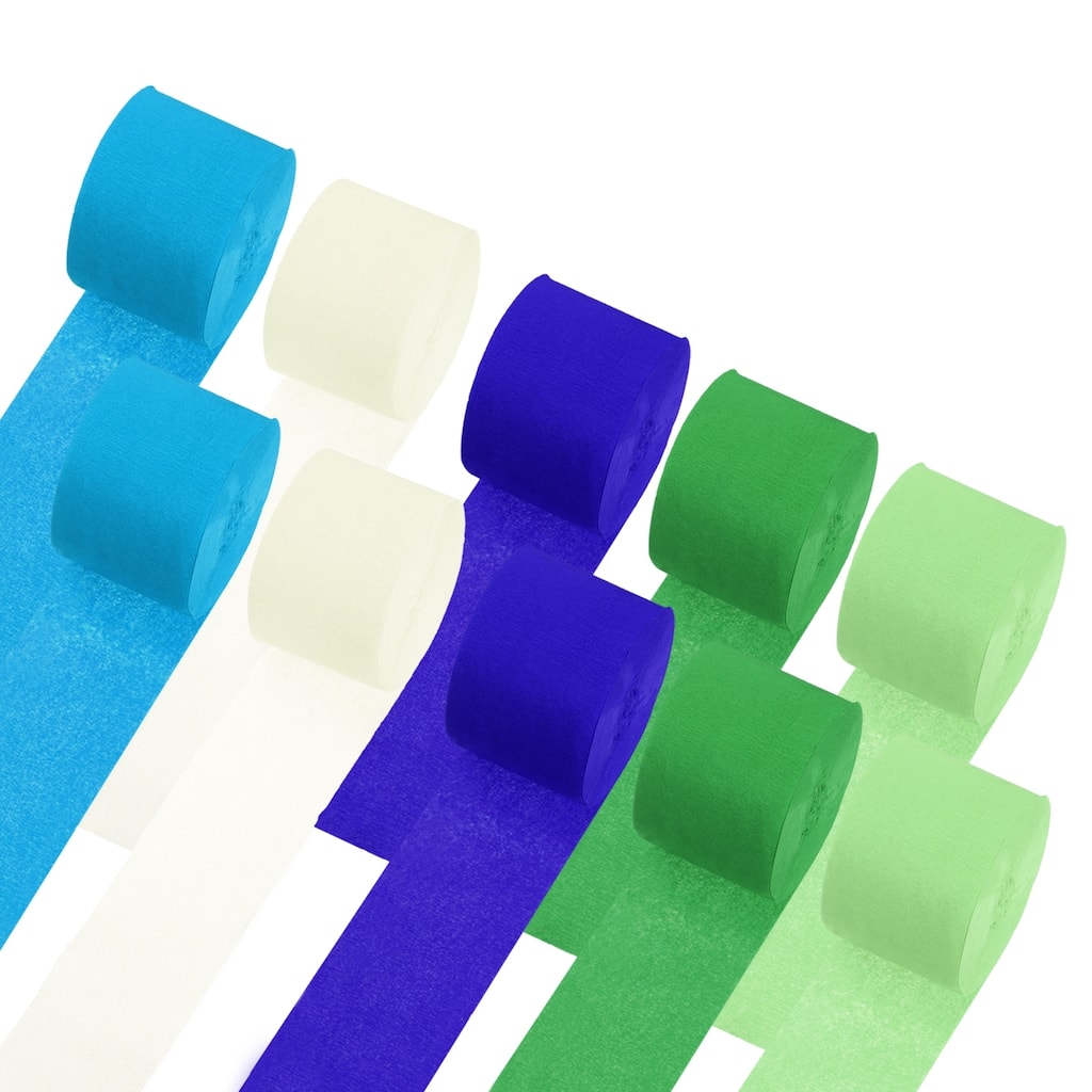Crepe Paper Streamers 10 Rolls for Decor, Multicolor