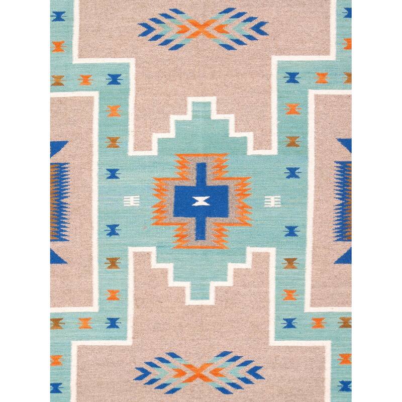 Pasargad Home Tuscany Reversible Wool Mocha Area Rug - 6' 0'' X 9' 0''