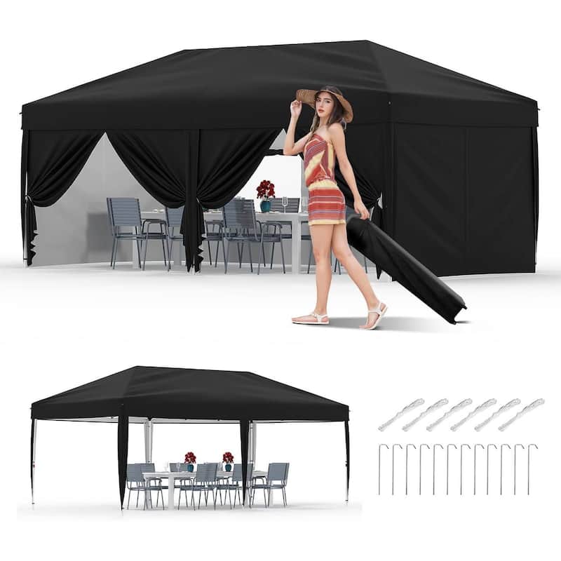 10x20 Pop Up Canopy Tent Outdoor with 6 Removable Sidewalls