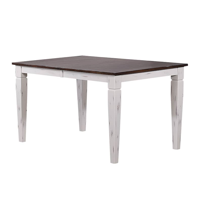 Loft Distressed Cotton White/ Cocoa Brown 7-Piece Dining Set