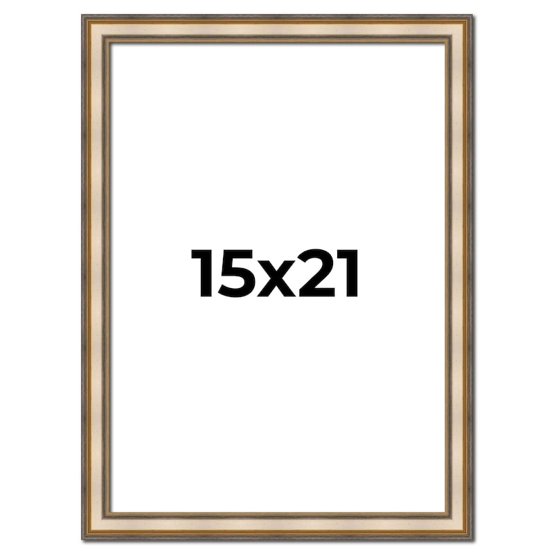 15x21 Frame Gold Solid Wood Shadow Box Width 1.5 Inches | Interior Frame Depth 2 3/8 Inches