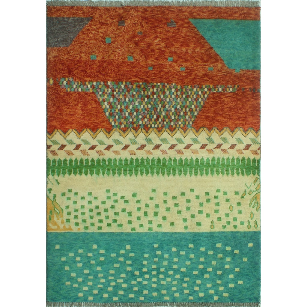 Balochi Rima Rust/Ivory Rug - 3'4" x 4'10"