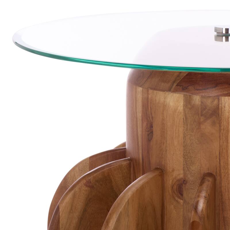 SAFAVIEH Home Marata Glass Side Table - 22"W x 22"D x 21"H