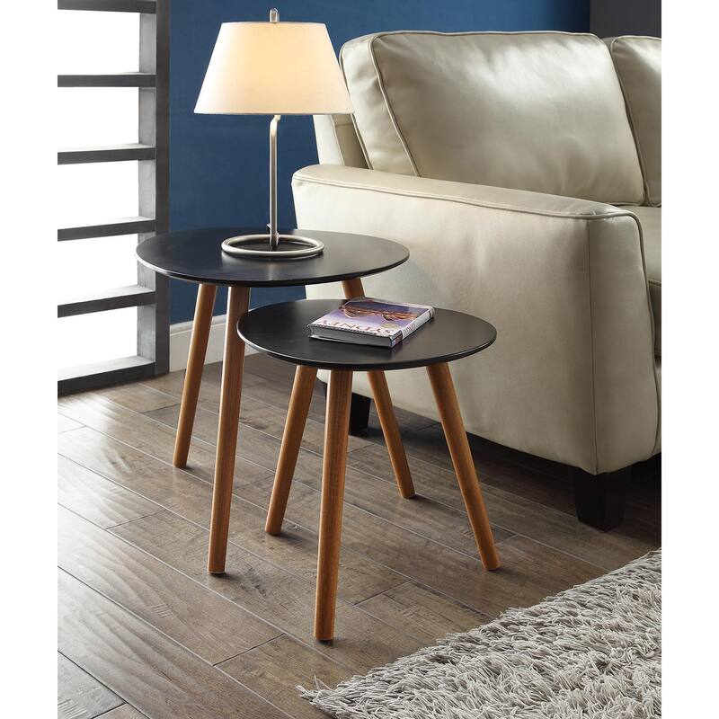 Nesting End Tables, Mid Century Inspired Two Piece Set with Versatile Design, Easy Assembly and Stylish Finish for Home Use - 19