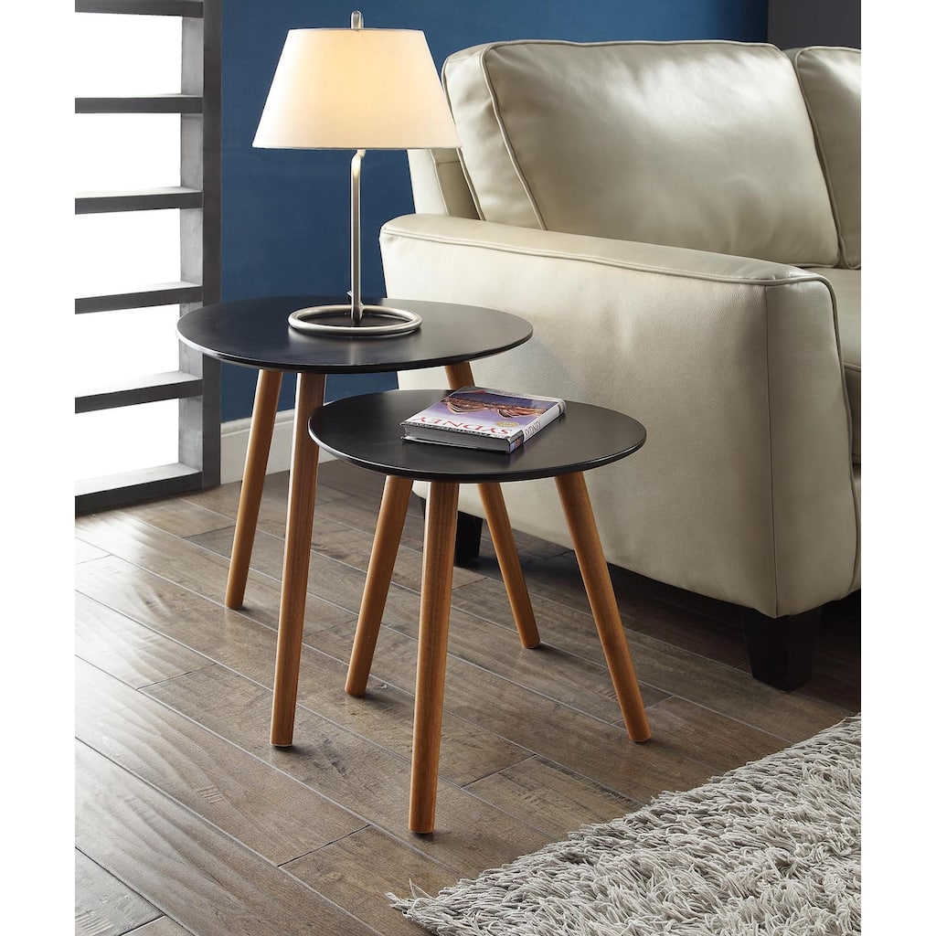 Nesting End Tables, Mid Century Inspired Two Piece Set with Versatile Design, Easy Assembly and Stylish Finish for Home Use - 19