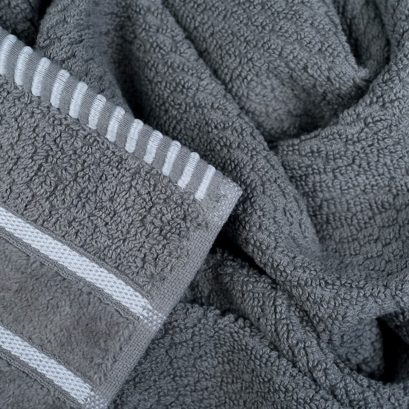 6-Piece Towel Set - Combed Cotton Rice Weave Bathroom Accessories by Windsor Home