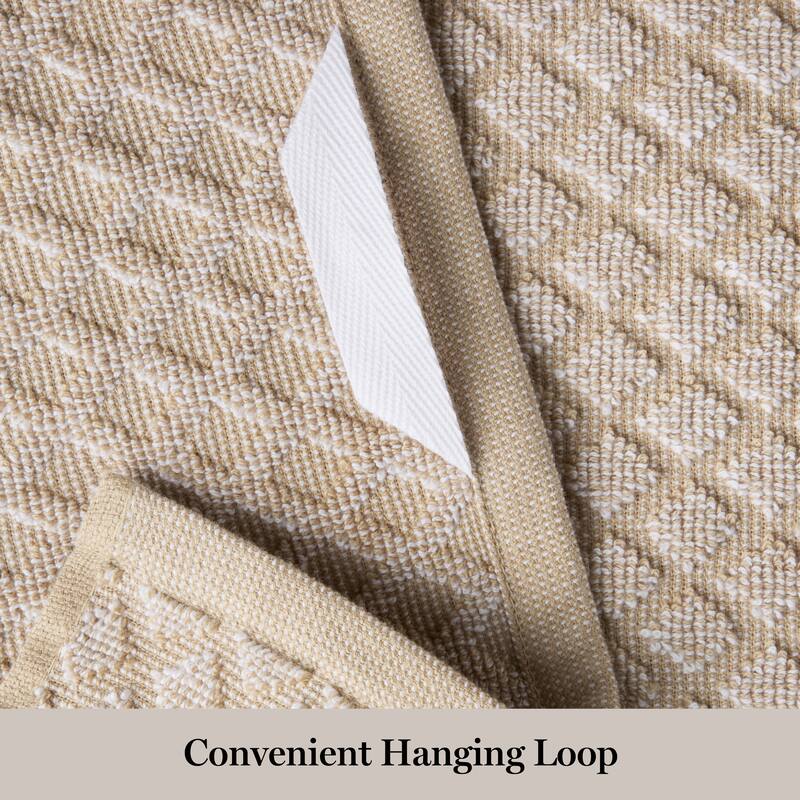 MARTHA STEWART Honeycomb Chambray Textured Kitchen Towel 4-Pack Set