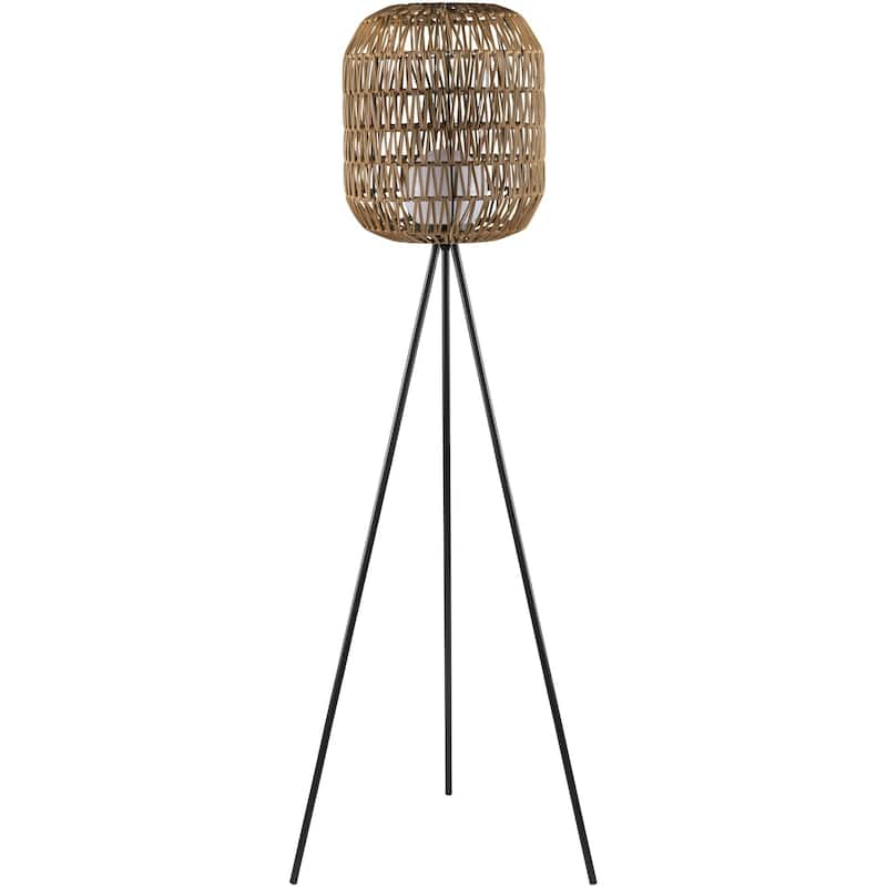 Livabliss Rainshine Global Accent Floor Lamp - Black/Brown