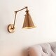 preview thumbnail 20 of 43, Elliot 7" Adjustable Arm Metal LED Wall Sconce, Chrome by JONATHAN Y One - Brass Gold