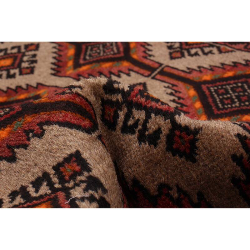 ECARPETGALLERY Hand-knotted Royal Baluch Khaki Wool Rug - 3'2 x 5'7