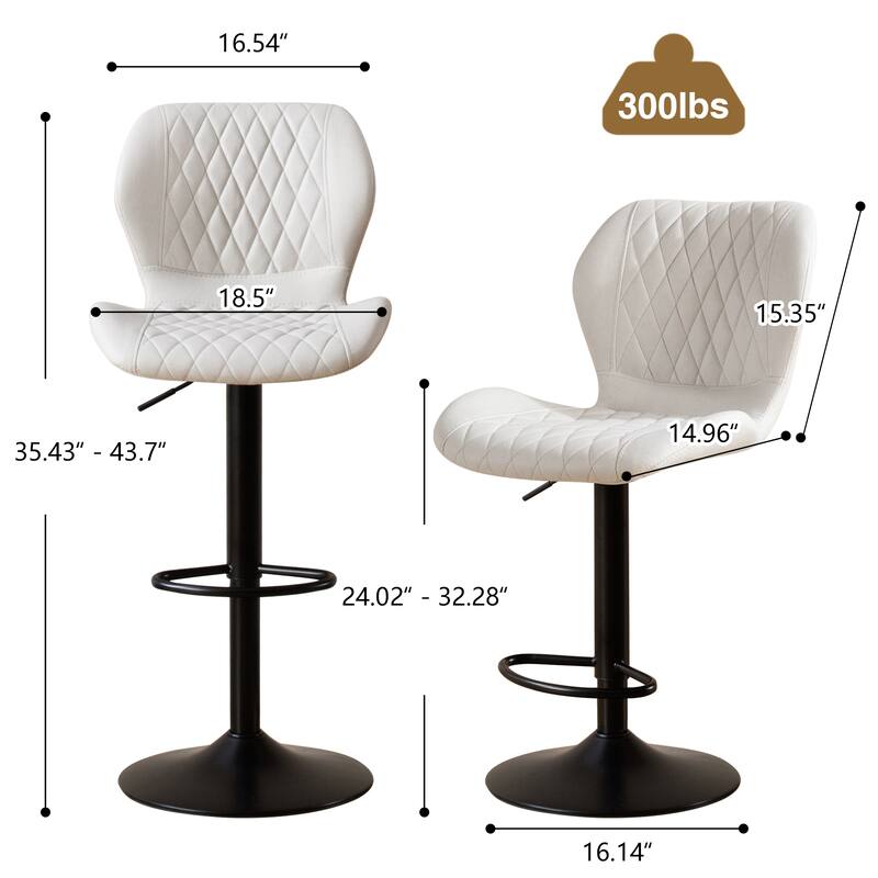 HOMYKA Swivel Adjustable Height Stool Set of 4
