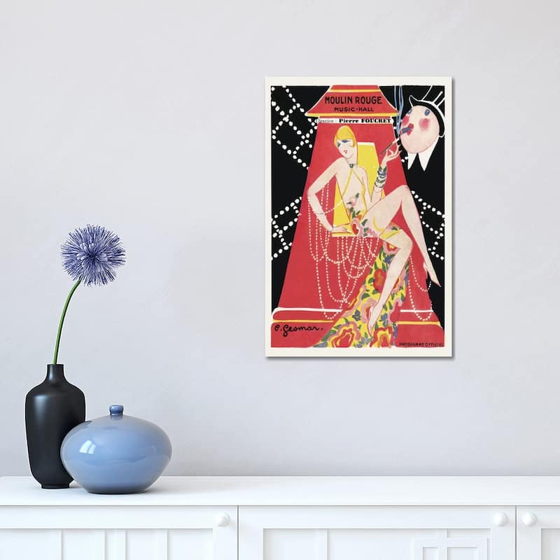 iCanvas "Moulin Rouge Ca C'est Paris Programme, 1920s" by Charles Gesmar Canvas Print - 18x12x1.5