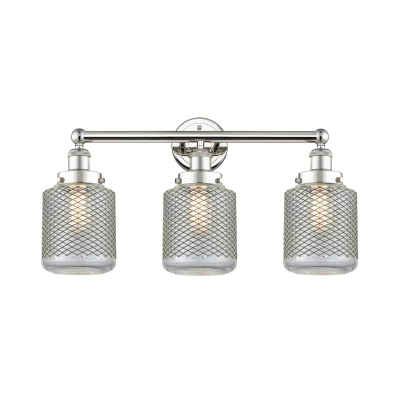 Innovations Lighting 616-3W-12-24 Stanton Vanity Stanton 3 Light 24" - Polished Nickel / Clear Wire Mesh