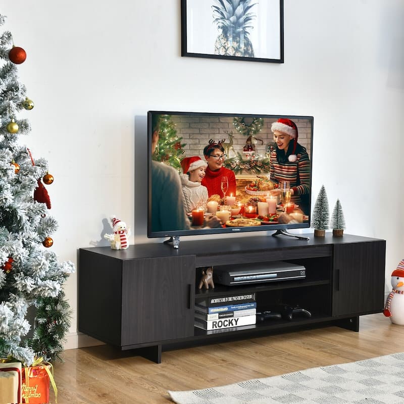 Modern TV Stand Media Entertainment Center for TV's up To 65" with Storage Cabinet - 60" x 16" x 17.5" (L x W x H)