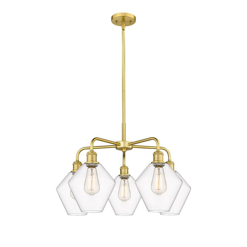 Innovations Lighting Cindyrella - 5 Light 8" Stem Hung Chandelier - Clear/Satin Gold