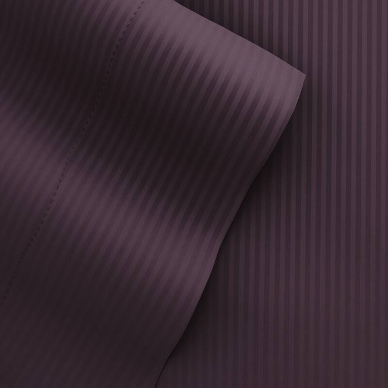 Becky Cameron Luxury Ultra Soft Striped Microfiber Bed Sheet Set - Twin - Purple