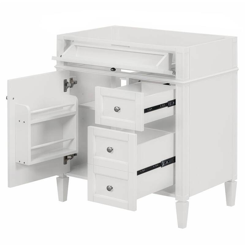30'' Bathroom Vanity with Top Sink Set, Sink Bathroom Vanity - White - Without Sink