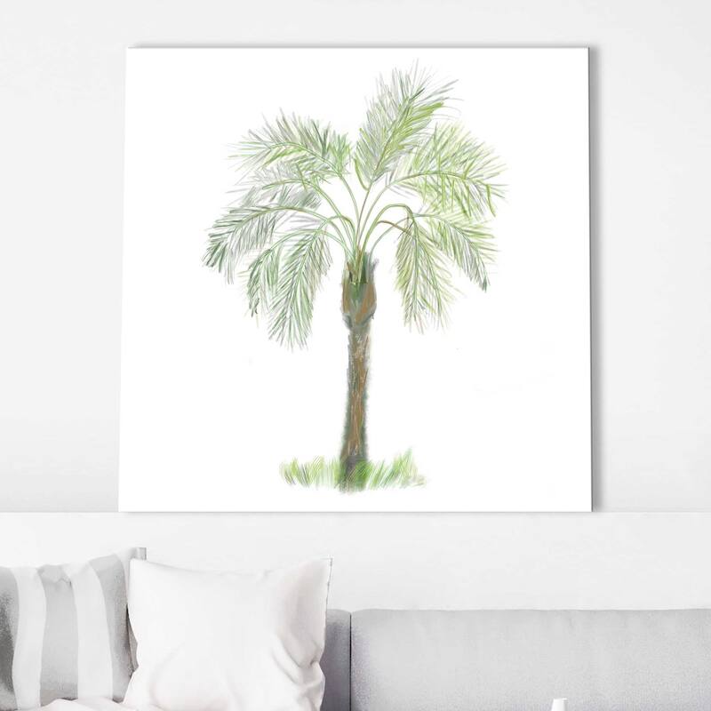 "Palm Tree on White II" Print on Canvas