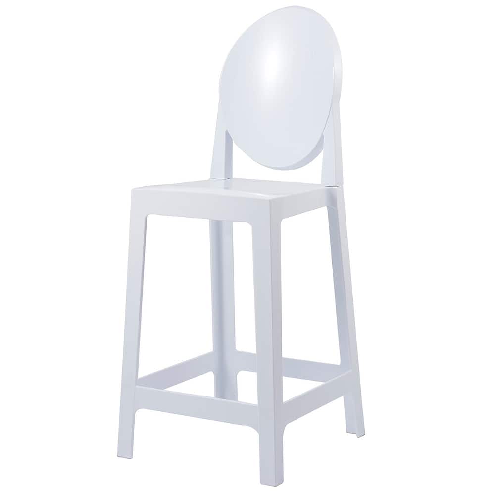 Set of 4 Smoke Modern 25" Seat Bar Stool Counter Height With Backs Plastic Chairs For Home Restaurant Office