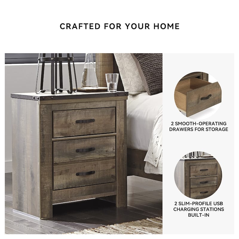 Trinell Two Drawer Night Stand - Brown