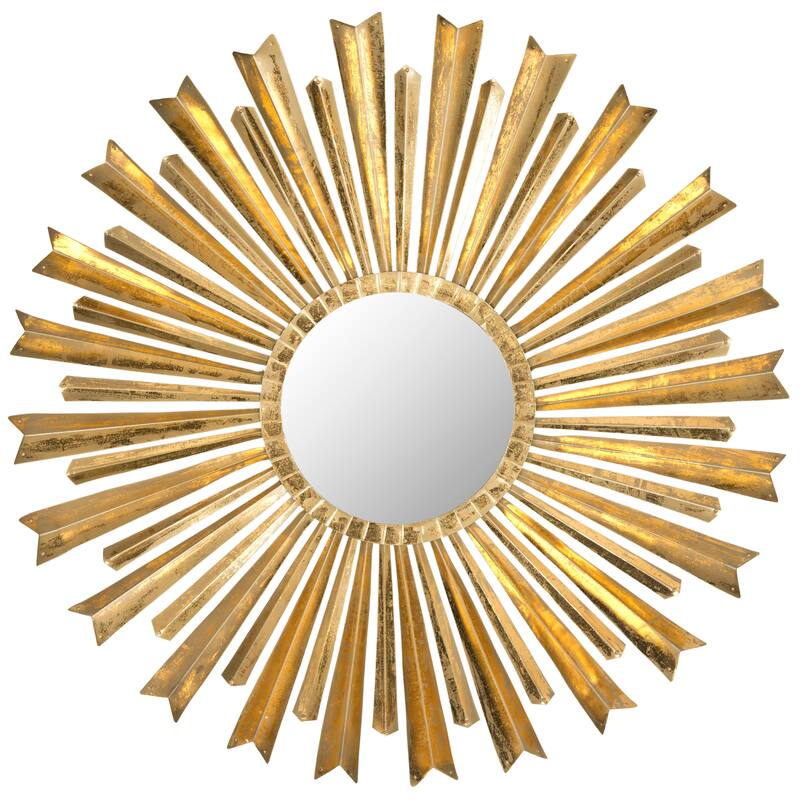 SAFAVIEH Jaqueline Golden Arrows Antique Gold Sunburst 33-inch Decorative Mirror - 33" x 1" x 33" - 33Wx1Dx33H