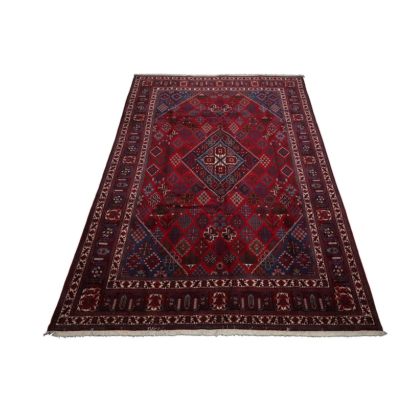 8'8''x12'6'' Hand Knotted Wool Red Heriz Traditional Rug - 8' 8'' x 12' 6''